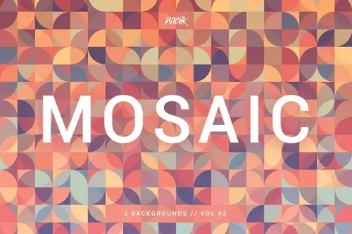 抽象渐变色块背景纹理2 Mosaic Abstract Gradient