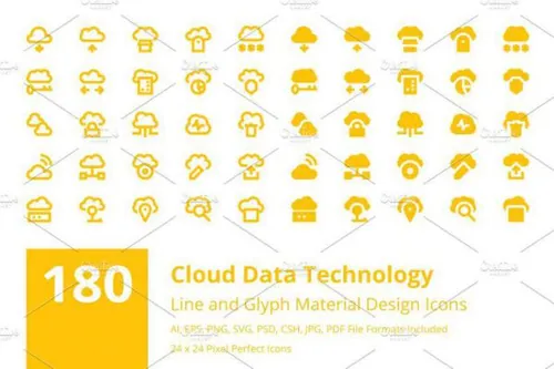 云数据技术图标下载 180 Cloud Data Technology Icon