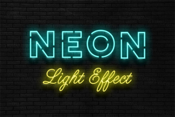 复古霓虹灯PSD模板素材 Neon Layer Styles for