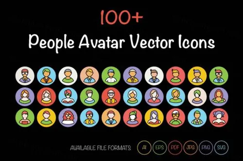 头像矢量图标素材 100  People Avatar Vector Icons