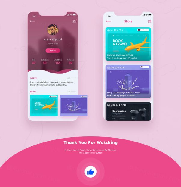 追波个人中心主页二次设计界面分享 Dribbble Profile P
