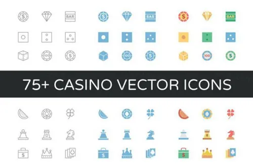 游戏矢量图标大全 75  Casino Vector Icons