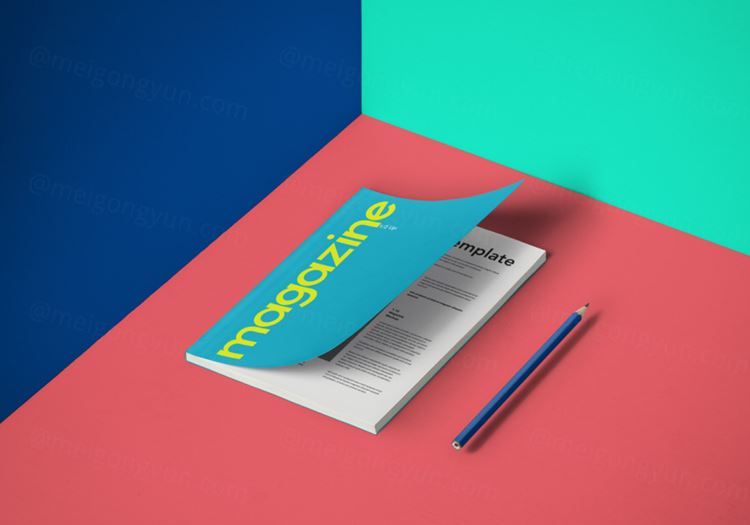 A5大小书籍模型PSD贴图模板A5 Psd Magazine Mockup