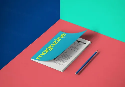A5大小书籍模型PSD贴图模板A5 Psd Magazine Mockup