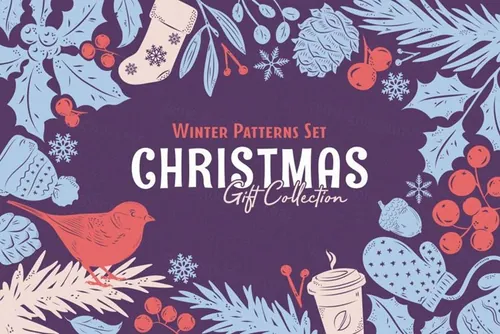 圣诞节礼物背景纹理 Christmas Gift Vecto