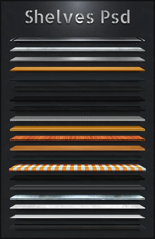 各种材质木质金属立体金属商品台架素材PSD模板免费下载 电商网站移动商城 Shelf