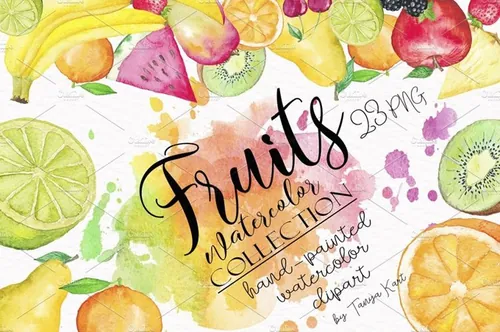 水彩水果插画合集 Fruit-Watercolor-Coll