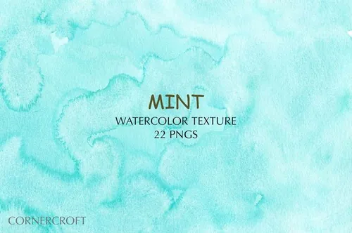 水彩薄荷绿松石肌理纹理 Watercolor Mint Tu