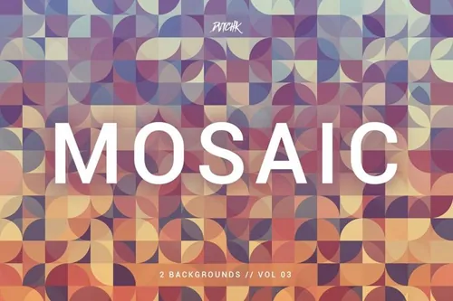 抽象方框渐变背景纹理 Mosaic Abstract Gradient Bgs