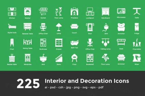 室内装饰电器图标下载 225 Interior and Decoration I