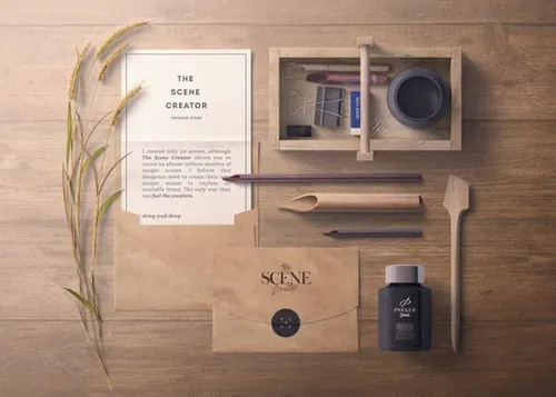 信封信笺复古场景品牌设计提案样机模板 Envelope With Lettering Mockup