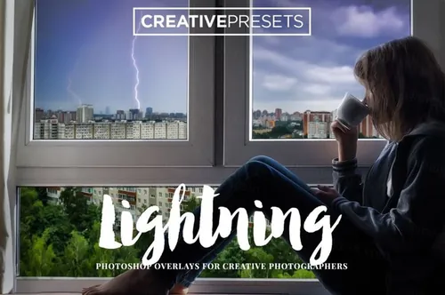 真实的闪电覆盖背景 Realistic Lightning