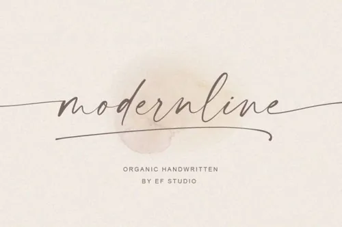 优雅的连笔手写签名英文字体 Modernline | Handwritten font