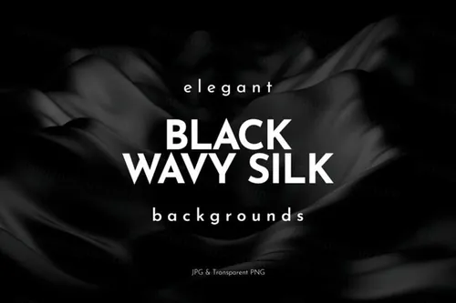 优雅的黑色波浪丝绸绸缎Silk Backgrounds