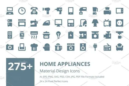 家用电器材质图标下载  Home Appliances Material Ico
