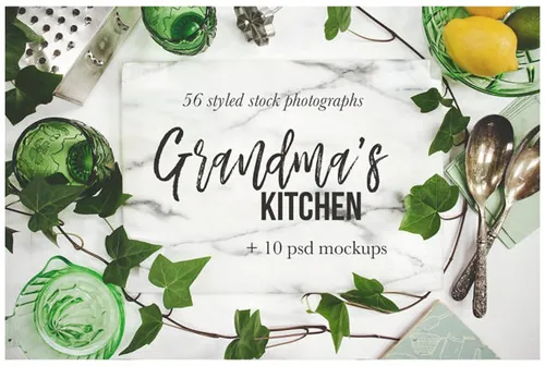 怀旧风格厨房用品、家居装饰素材Grandma\'s Kitchen Photography Bundle