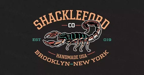 天蝎座徽章Logo标志设计模板