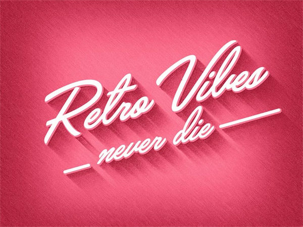 一款时尚的发光阴影PS字体样式模板NewRetro