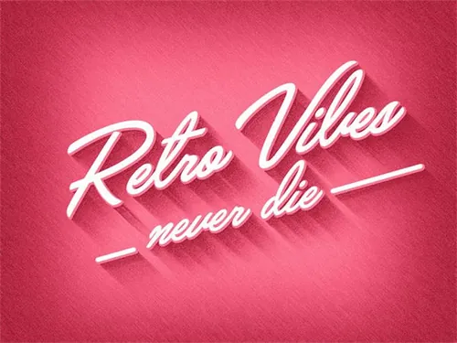 一款时尚的发光阴影PS字体样式模板NewRetro