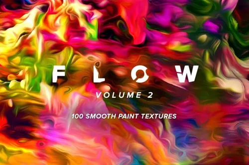 100幅高分辨率抽象流体颜料油漆液体纹理背景素材 Flow