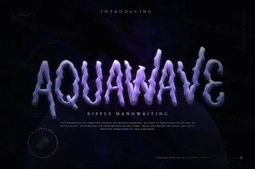 令人惊叹的创意波纹涟漪英文手写装饰字体 Aquawave Ripple Handwriting