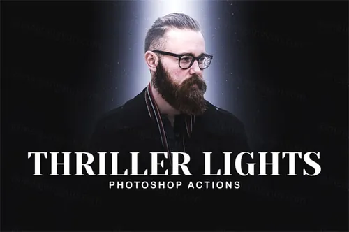 惊悚片灯光特效PS动作 Thriller Lights Photosh