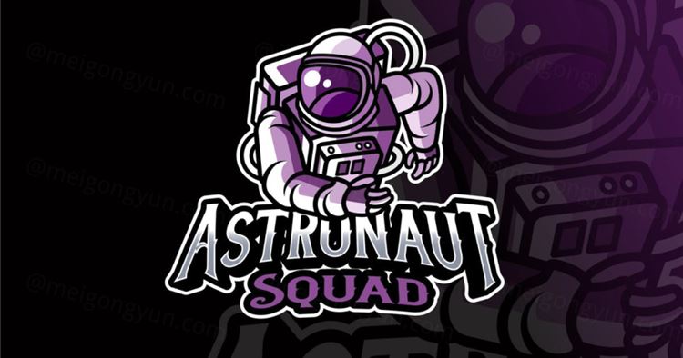 宇航员小队科技Logo设计模板 Astronaut Squad Logo Template