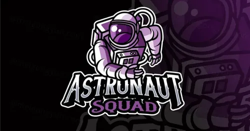 宇航员小队科技Logo设计模板 Astronaut Squad Logo Template
