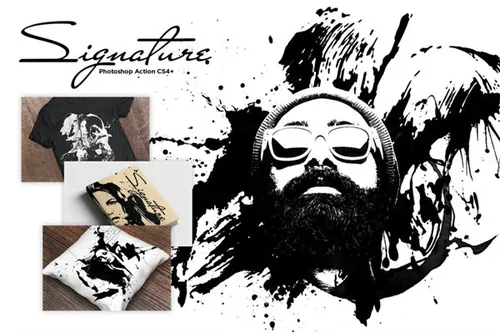 时尚高端街头中国风水墨风格signature-cs4-photosho