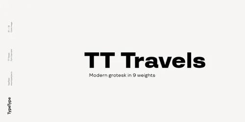 几何怪诞英文无衬线字体家族 TypeType - TT Travels Next Font Family