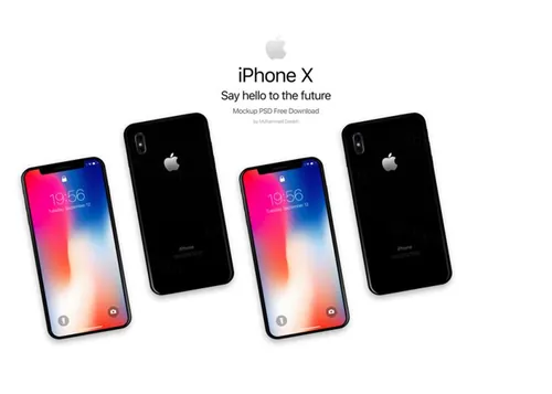 iPhoneX贴图样机手机模型iPhone X Black PSD Mockup