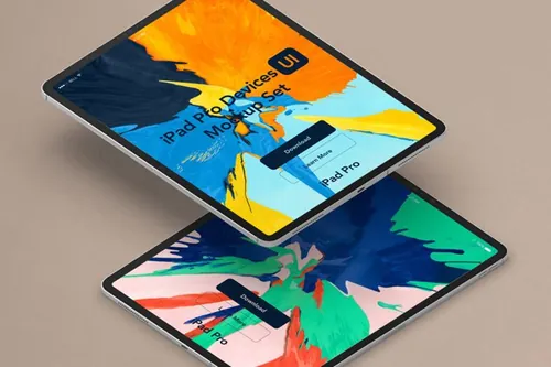 iPad Pro平板电脑从上而下样机模板 Perspective Psd iPad Pro Mockup