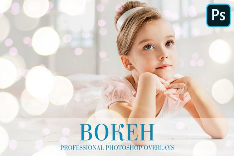 梦幻的散景光圈艺术照特效处理PS叠加效果层素材 Bokeh