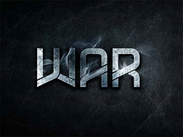 颓废军事基地PS黑色岩石特效字体模板