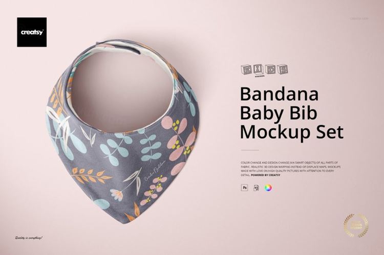 高品质婴儿头巾围兜口水兜母婴品牌设计提案样机模板 Baby