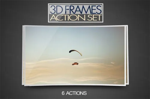 逼真的3D立体帧PS动作d-frame-action-set