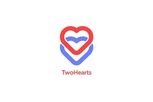 双心形状标志Logo模板 Two-Hearts-Logo-Template