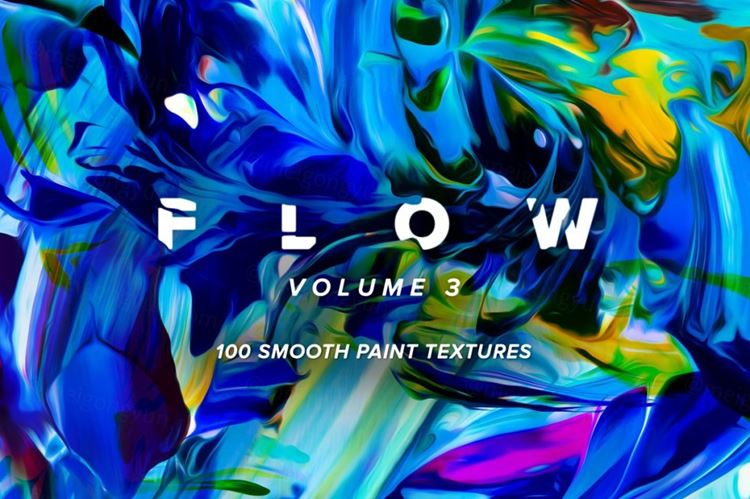 100幅高分辨率抽象流体颜料油漆液体纹理背景素材 Flow