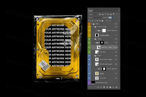 老物件旧硬盘设计样机模板 Hard Drive Mockup