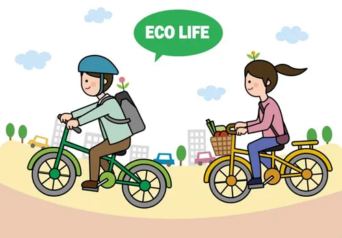 ECO LIFE 绿色有机生态AI矢量插图素材 ti123a3104