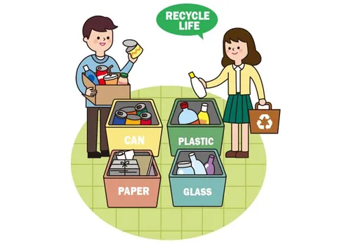 ECO  Recycle Life 绿色回收有机方式AI矢量插图素材