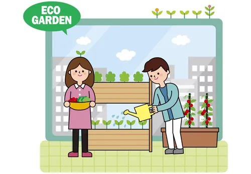 ECO GARDEN 绿色有机生态花园AI矢量插图素材 ti123a3112