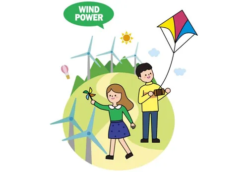 ECO LIFE Wind Power 风力发电绿色有机生态宣传插图素AI矢量材 ti123a3113