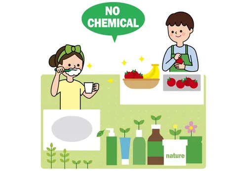 NO CHEMICAL 绿色无污染有机生态宣传AI矢量插图素材  ti123a3117