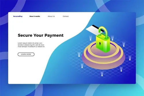 时尚多用途的银行卡信用卡金融比特币区块链海报banner着陆