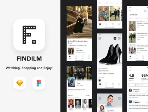 名人衣橱大牌在线购物移动APP界面UI素材 Findilm - Sho
