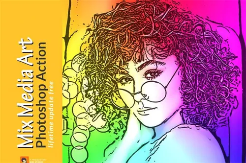 混合媒体艺术Photoshop动作 Art Photoshop Act