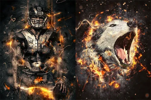 PS动作零星火花星火烟火国外大片场景Fury Photoshop Ac