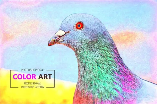 美丽彩色艺术Ps动作Color Art Photoshop Actio