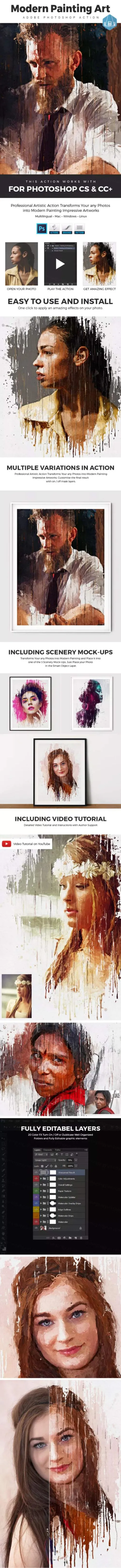 现代绘画艺术Ps动作 Art Photoshop Action